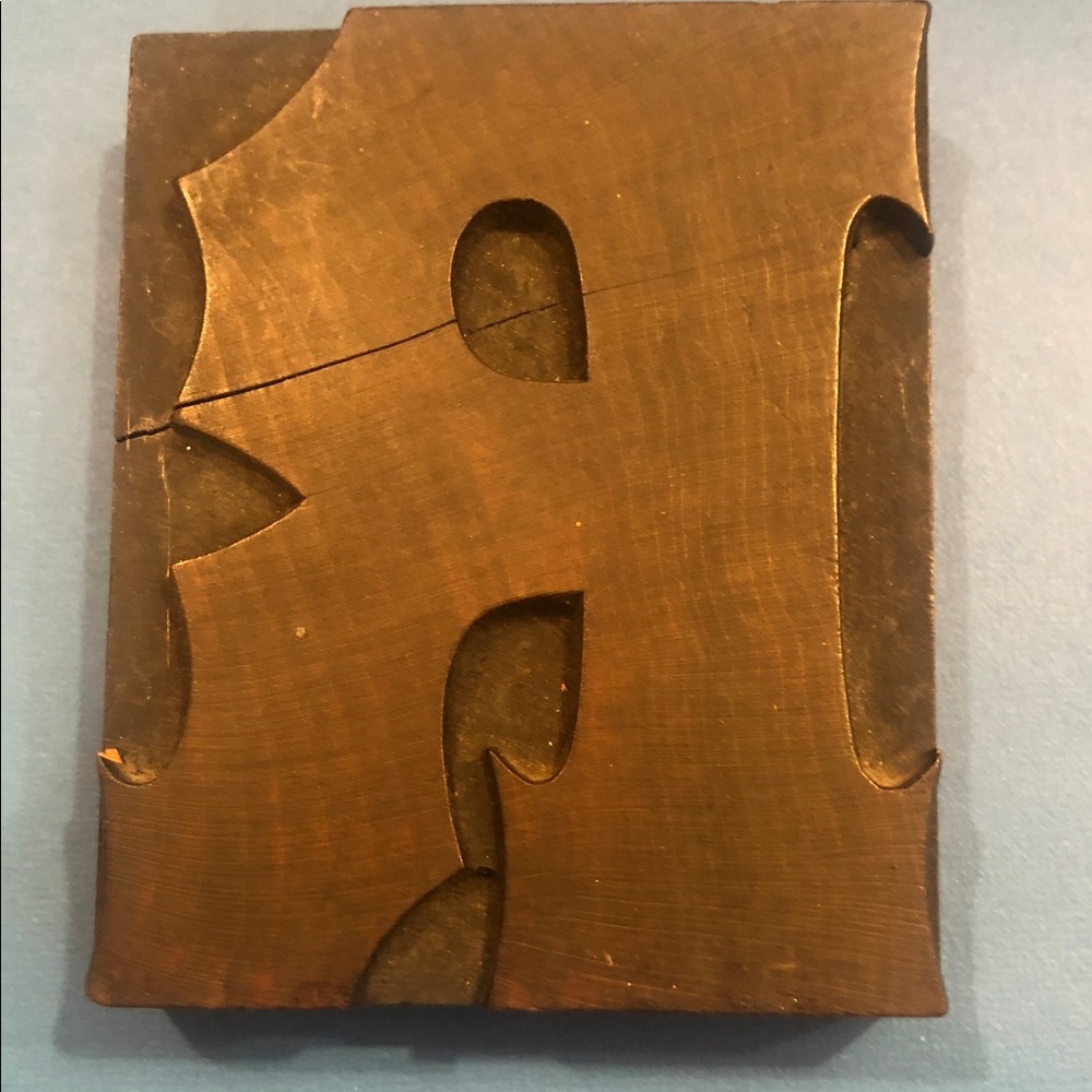 Handcrafted letterpress block vintage